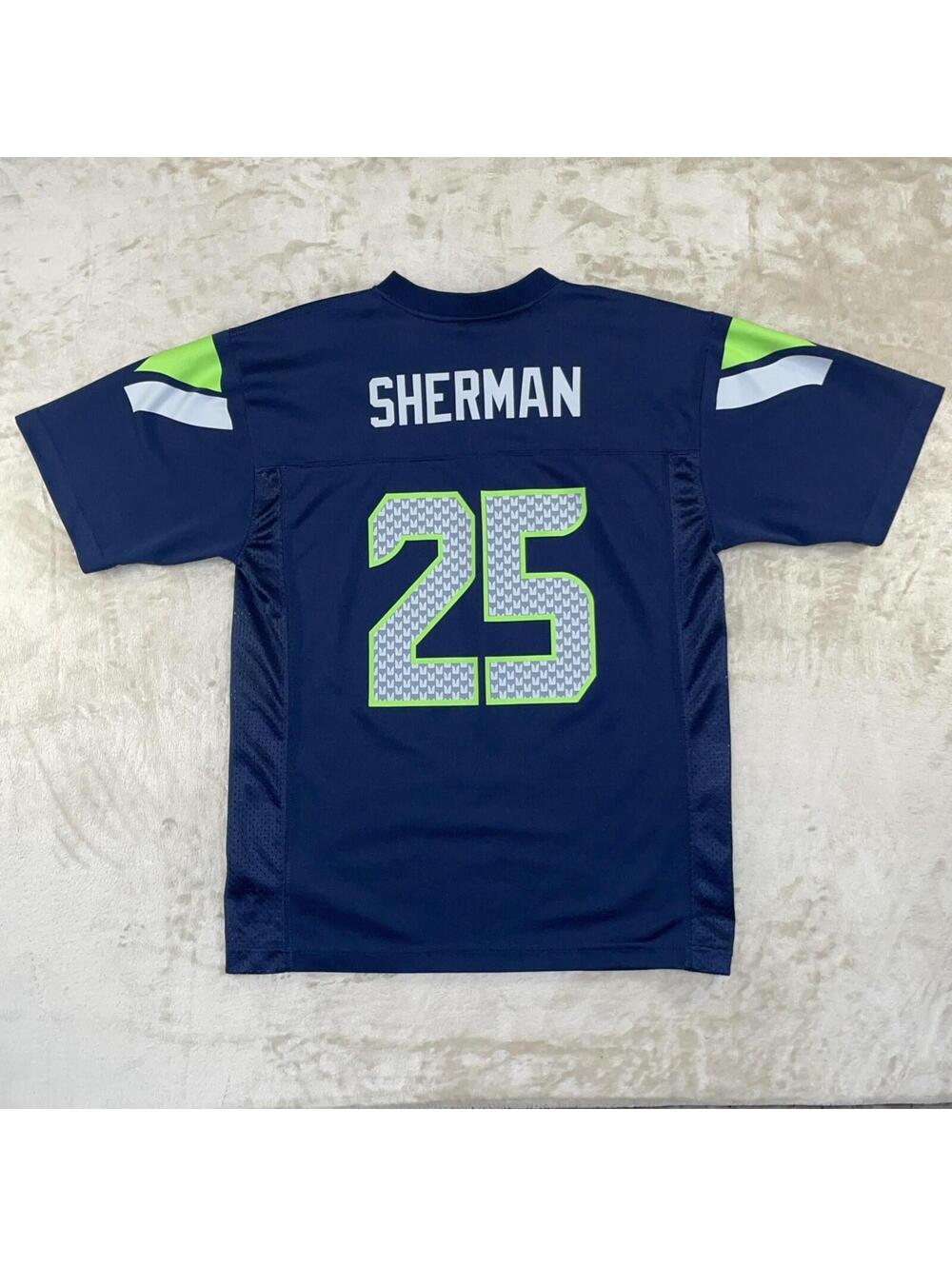 NFL Seattle Seahawks Richard Sherman #25 Football Jersey Youth Large 14/16 Blue